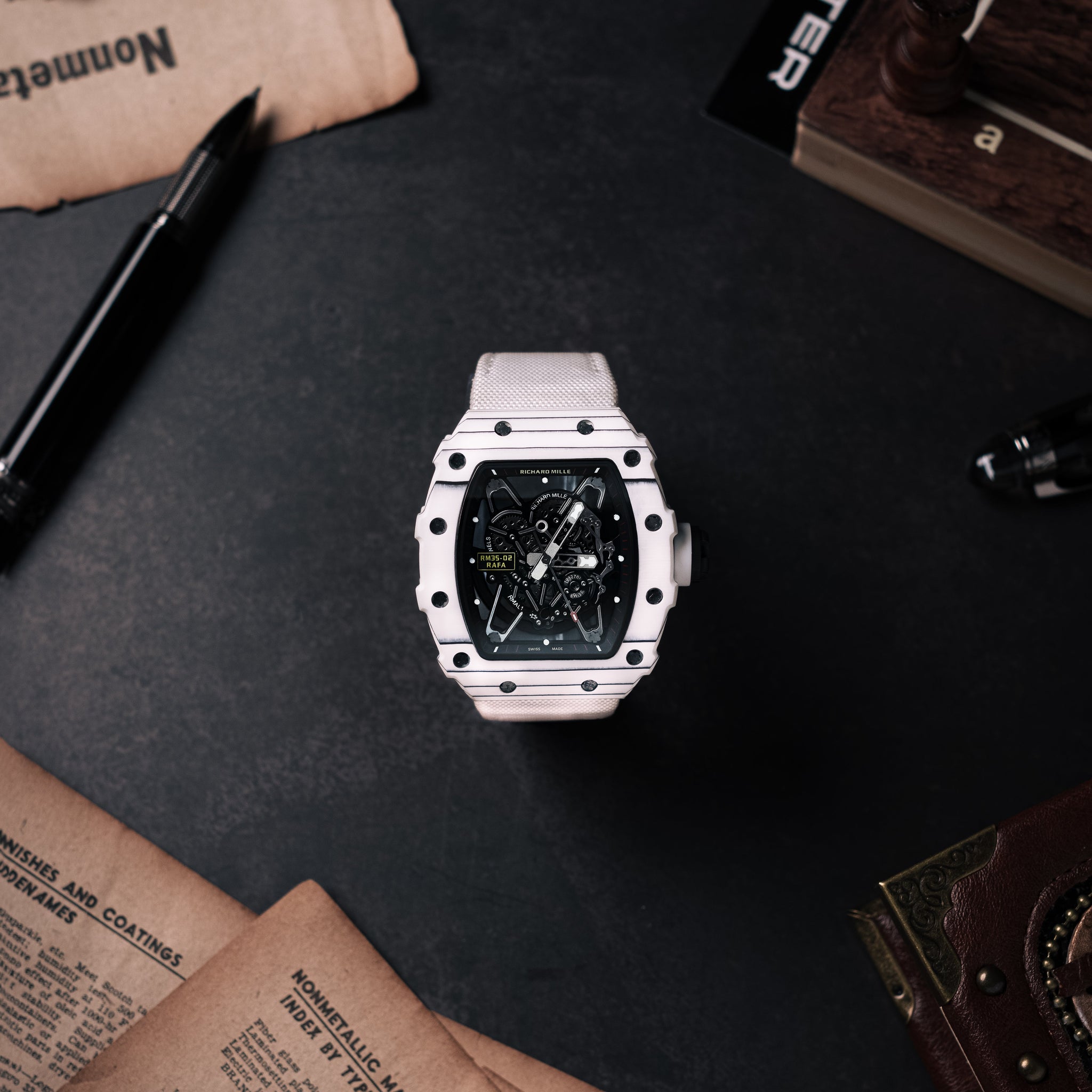 RM 035 Rafael Nadal White Carbon 47mm